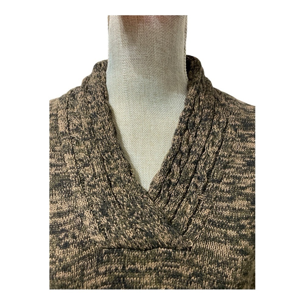 VTG Jeanne Pierre Marled Knit Shawl Collar Sweater | 100% Cotton | Brown Neutral - Picture 5 of 10